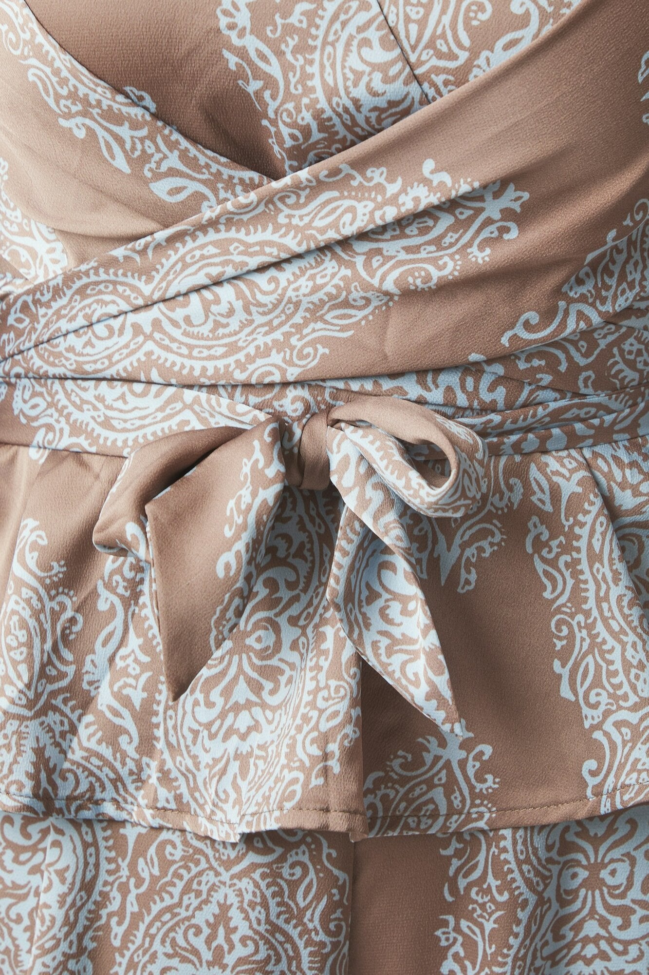 Rista Paisley Drop bluse - Dark Taupe/Light Blue